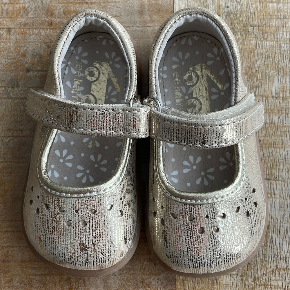 See Kai Run Gold Tone Hook-and-Loop Mary Janes